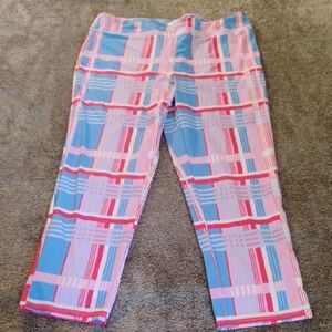 Jude Connally Lucia Pull On Pants Summer Plaid Periwinkle